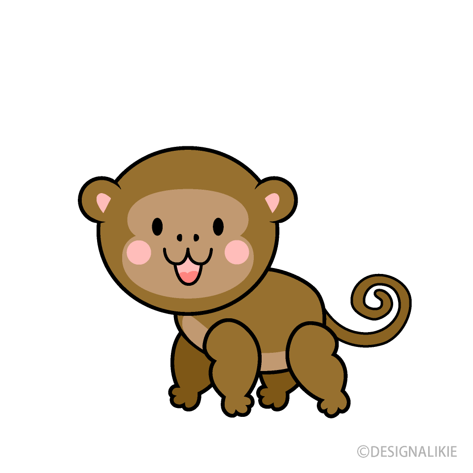 0以上 かわいいサル 可愛い猿のイラスト