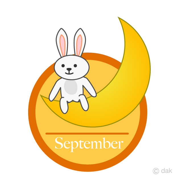 9月の月ウサギの無料イラスト素材 イラストイメージ