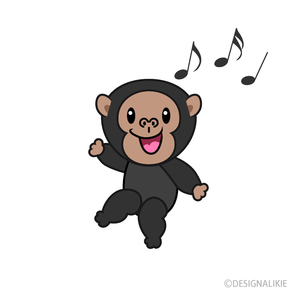 ダンスするチンパンジーキャラ