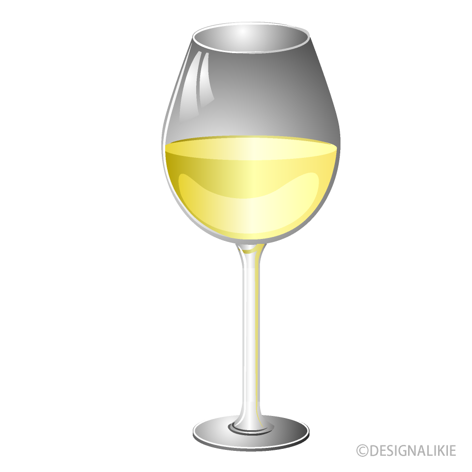 グラス白ワインイラストのフリー素材 イラストイメージ