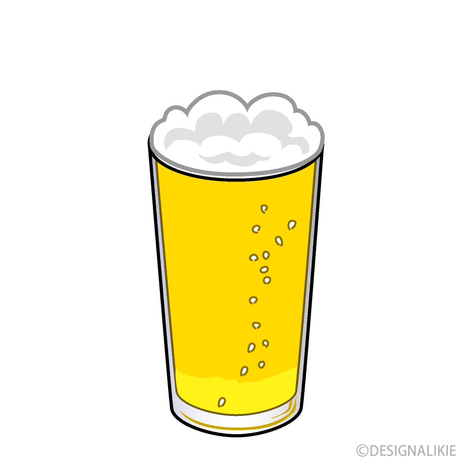 グラスビールの無料イラスト素材 イラストイメージ