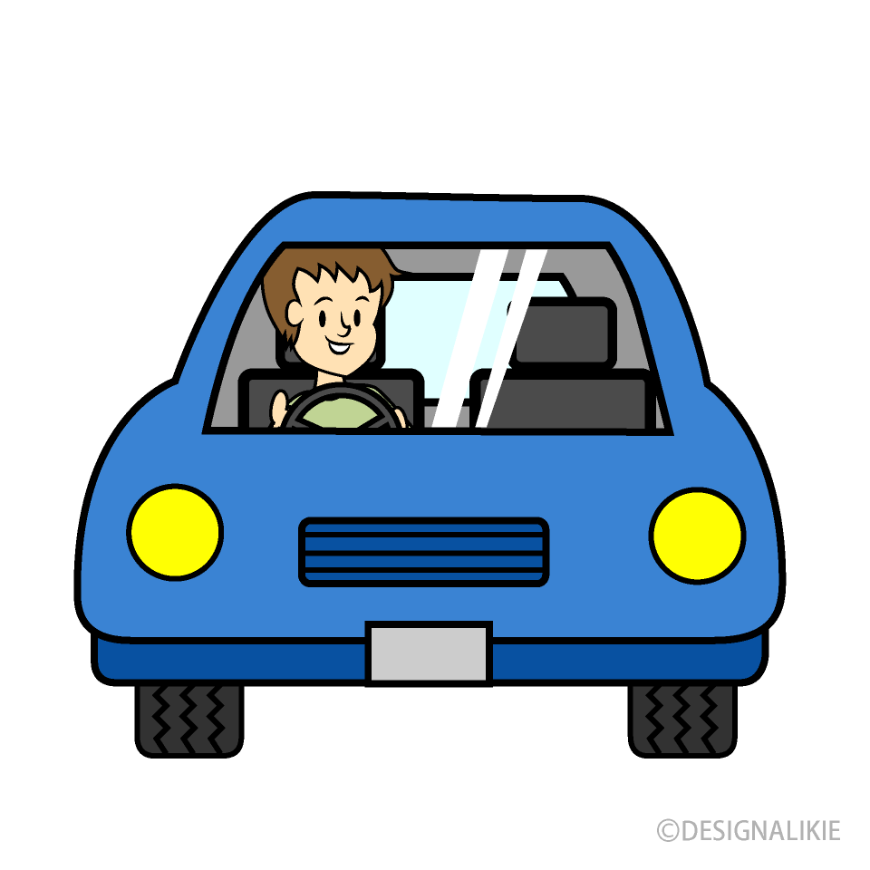 車を運転する男性の無料イラスト素材 イラストイメージ