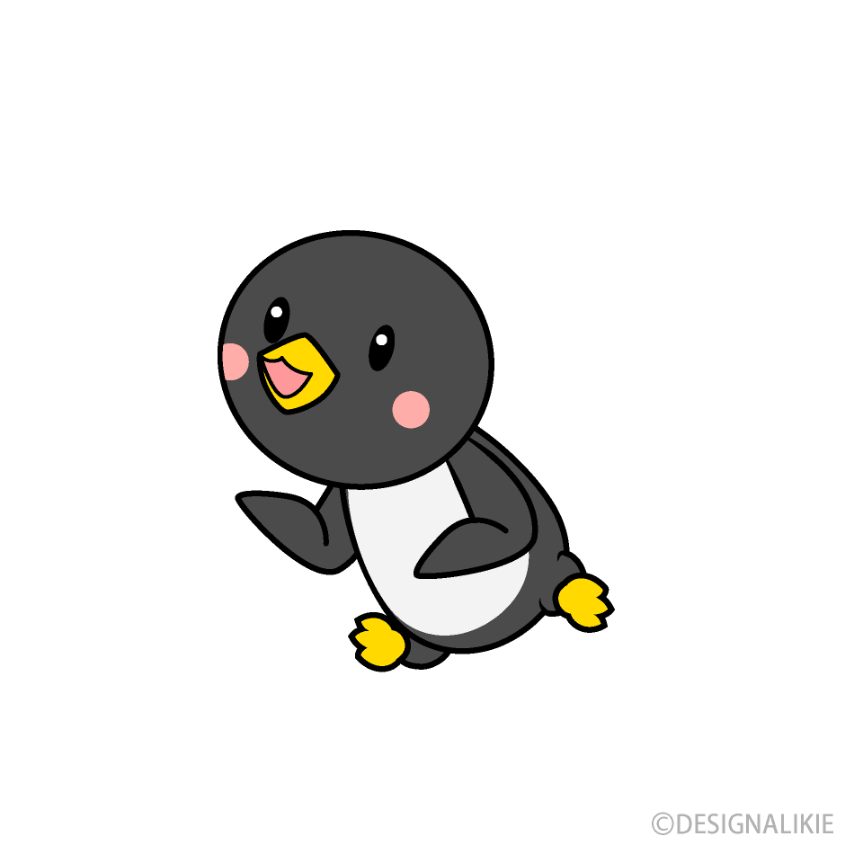 走るペンギンキャライラストのフリー素材 イラストイメージ