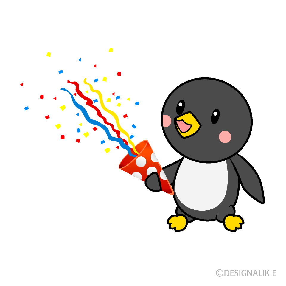 パーティーのペンギンキャライラストのフリー素材 イラストイメージ