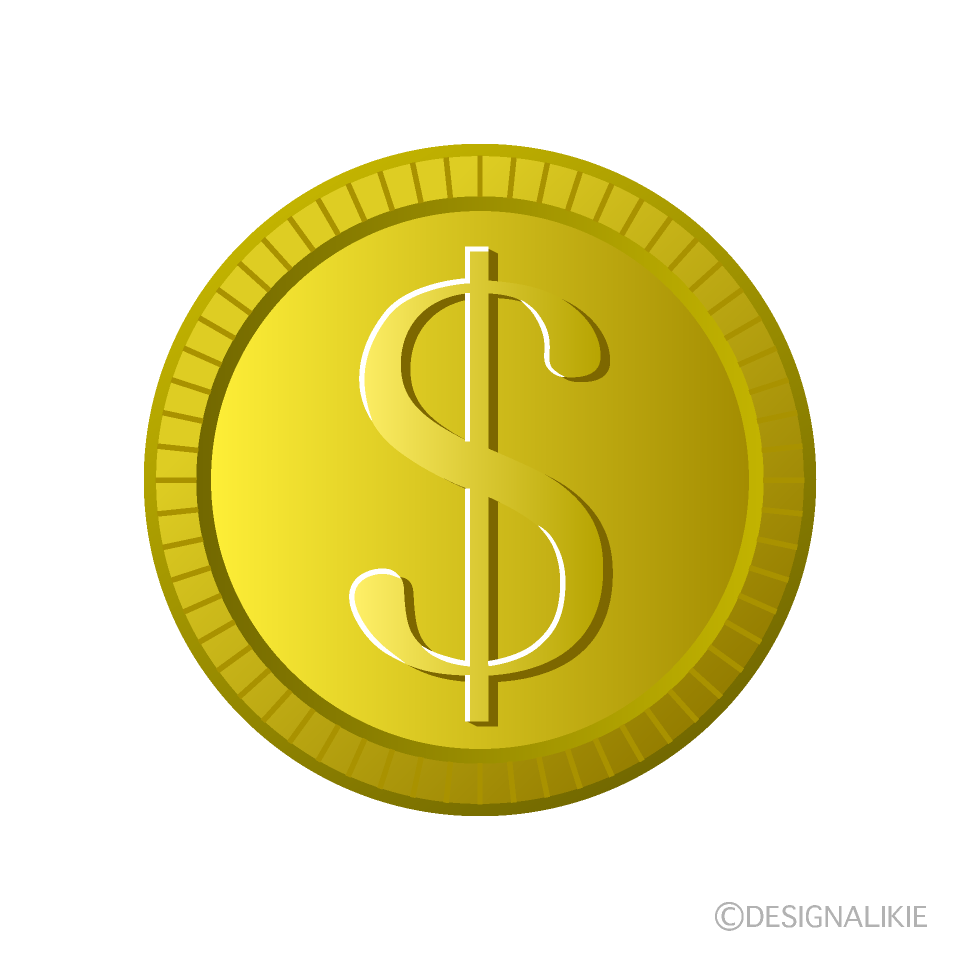 ドル通貨のコインイラストのフリー素材 イラストイメージ