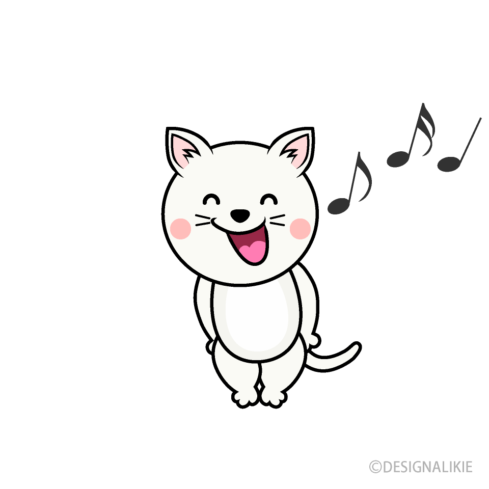 歌う白猫キャラ