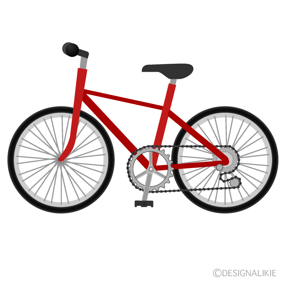 赤のロードバイクイラストのフリー素材 イラストイメージ