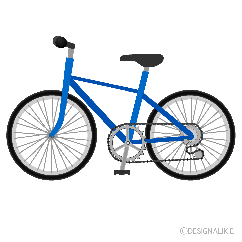 青のロードバイクイラストのフリー素材 イラストイメージ