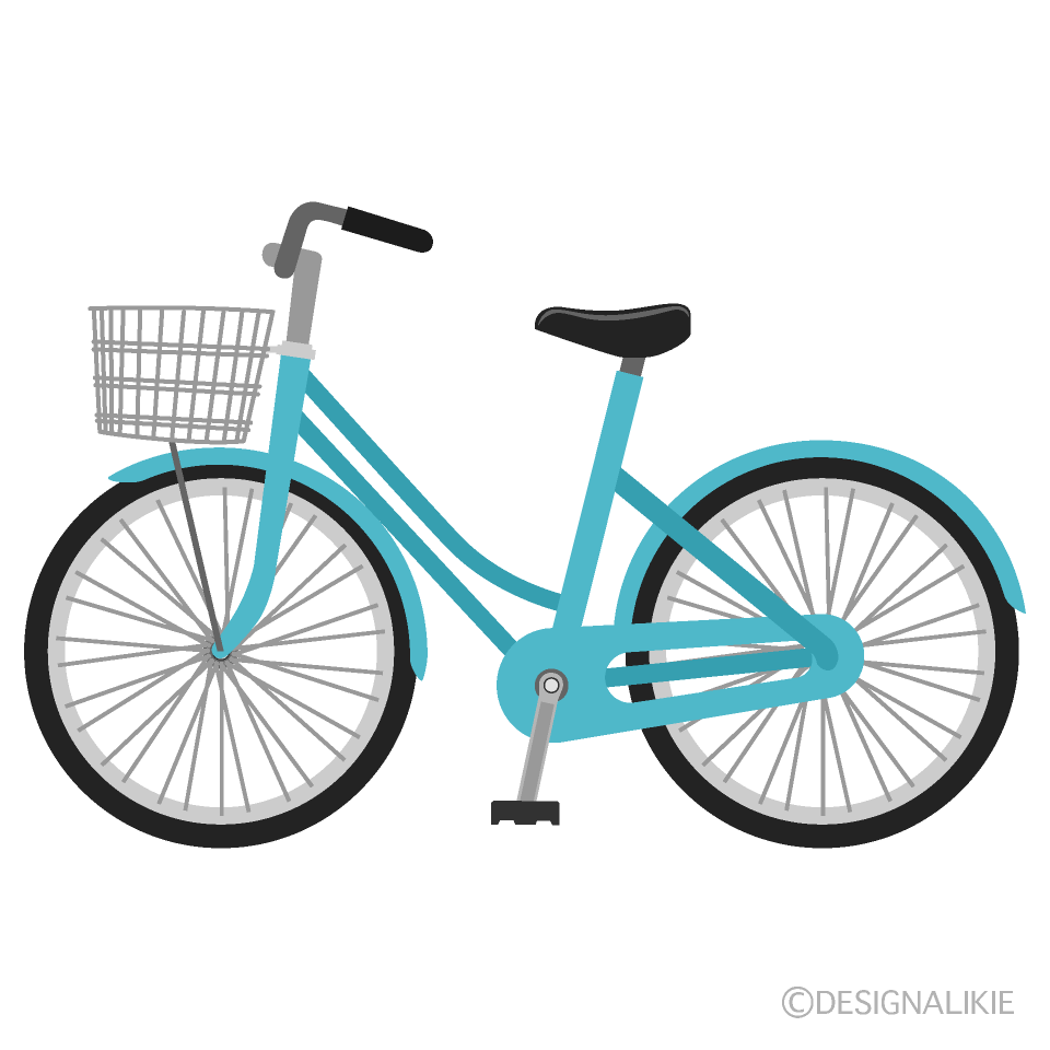 水色の自転車イラストのフリー素材 イラストイメージ