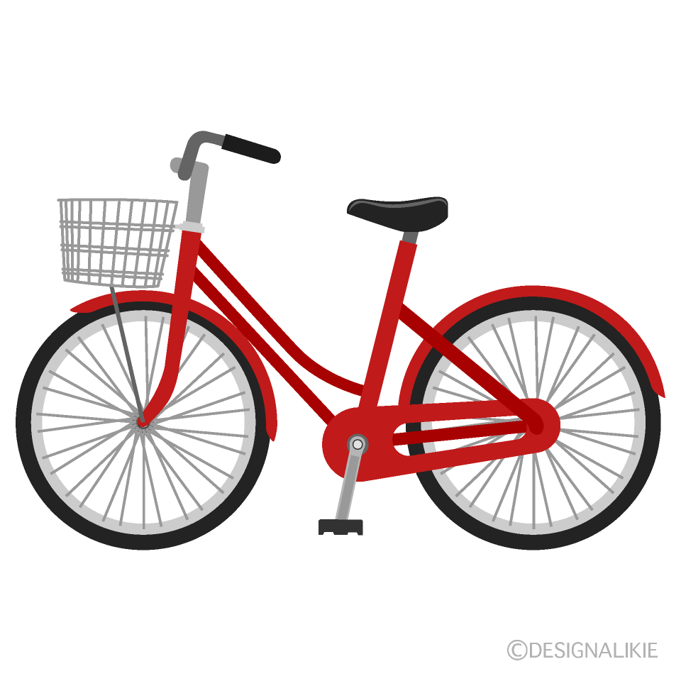 赤色の自転車イラストのフリー素材 イラストイメージ