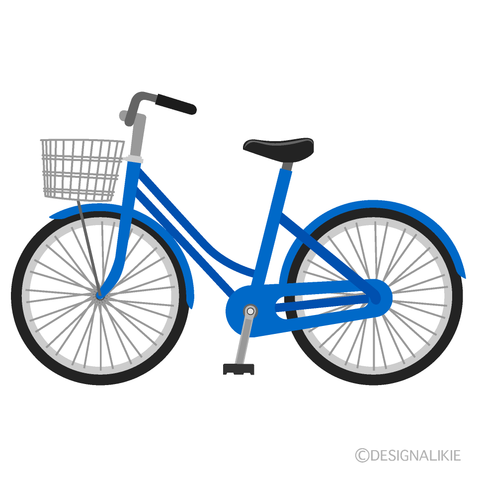 青色の自転車イラストのフリー素材 イラストイメージ