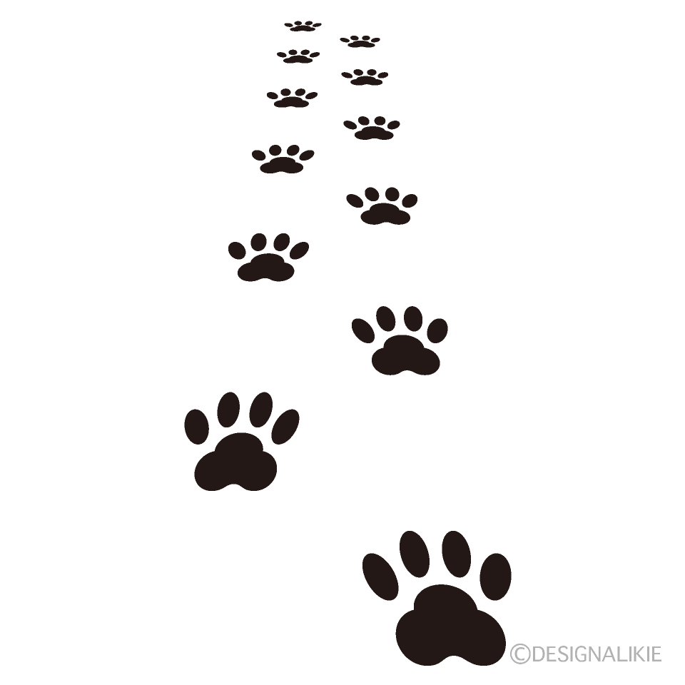 歩く犬の足跡イラストのフリー素材 イラストイメージ