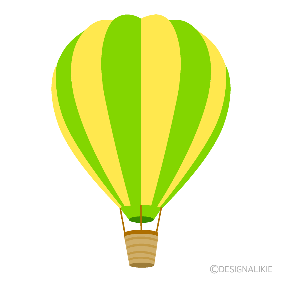 黄色の気球イラストのフリー素材 イラストイメージ