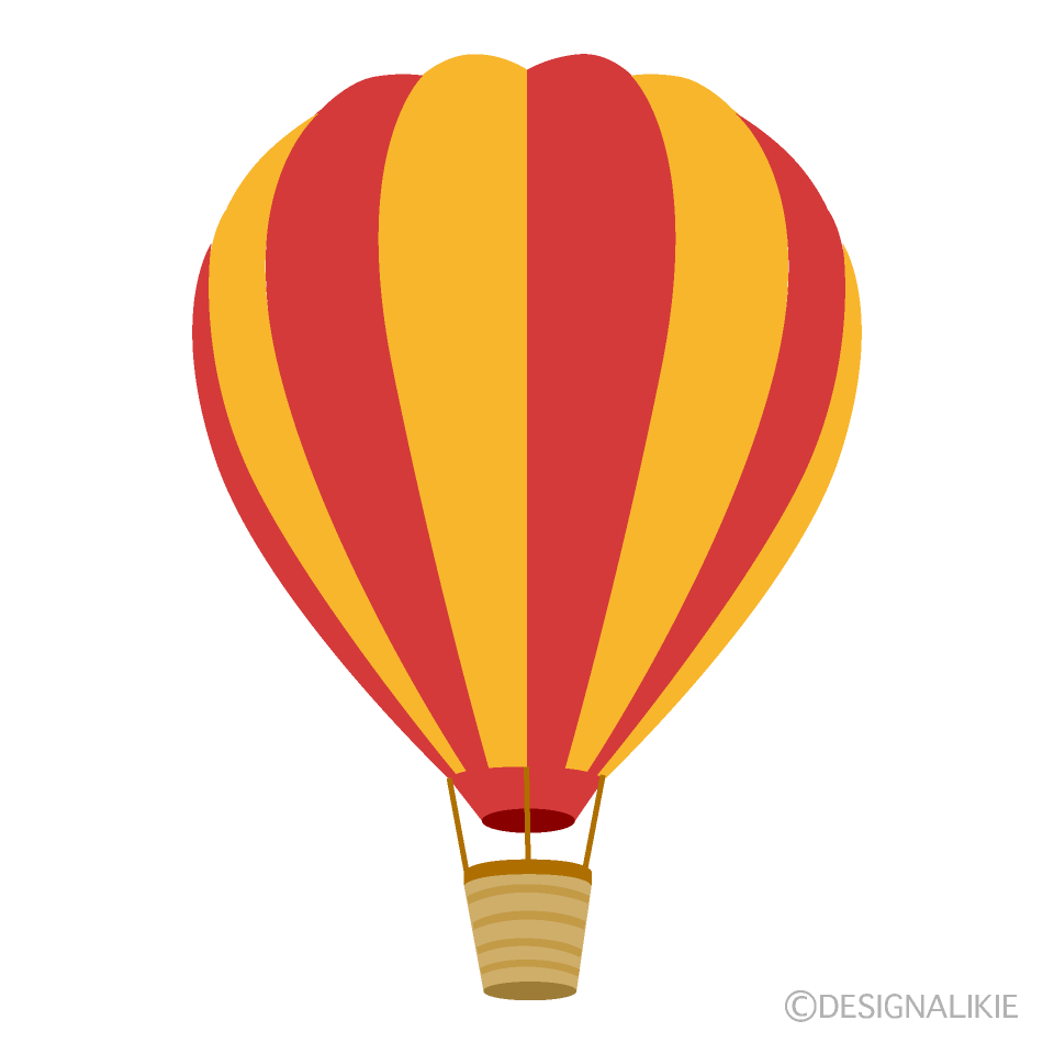 赤とオレンジの気球イラストのフリー素材 イラストイメージ