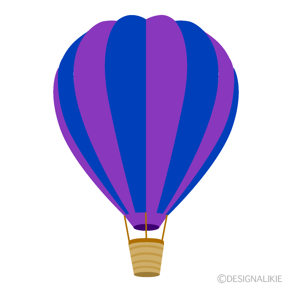 紫の気球イラストのフリー素材 イラストイメージ