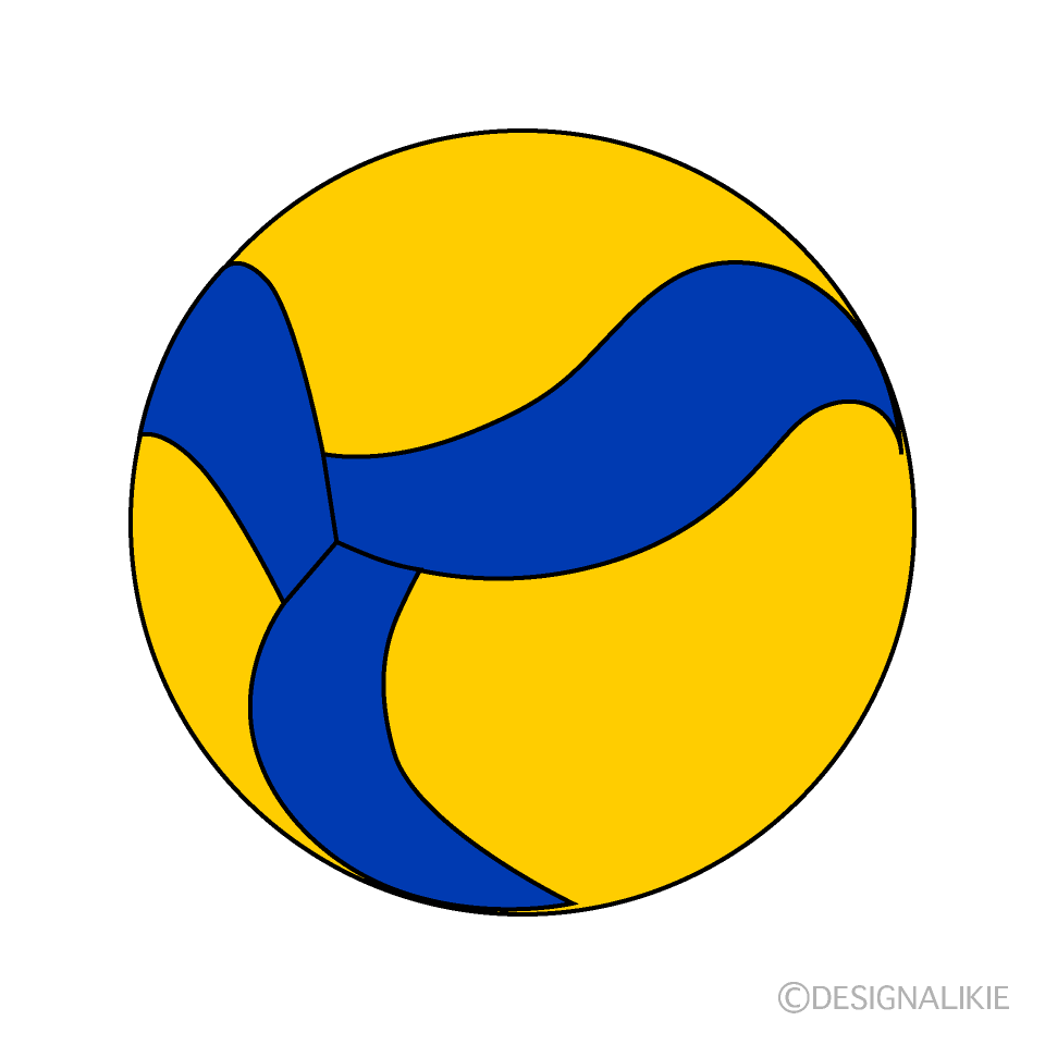青黄色のバレーボールのボールイラストのフリー素材 イラストイメージ