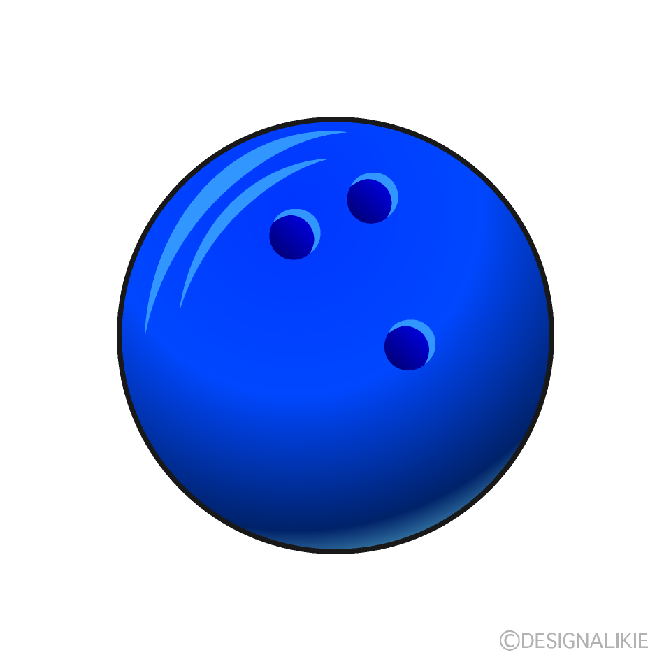 青色ボウリングボールイラストのフリー素材｜イラストイメージ