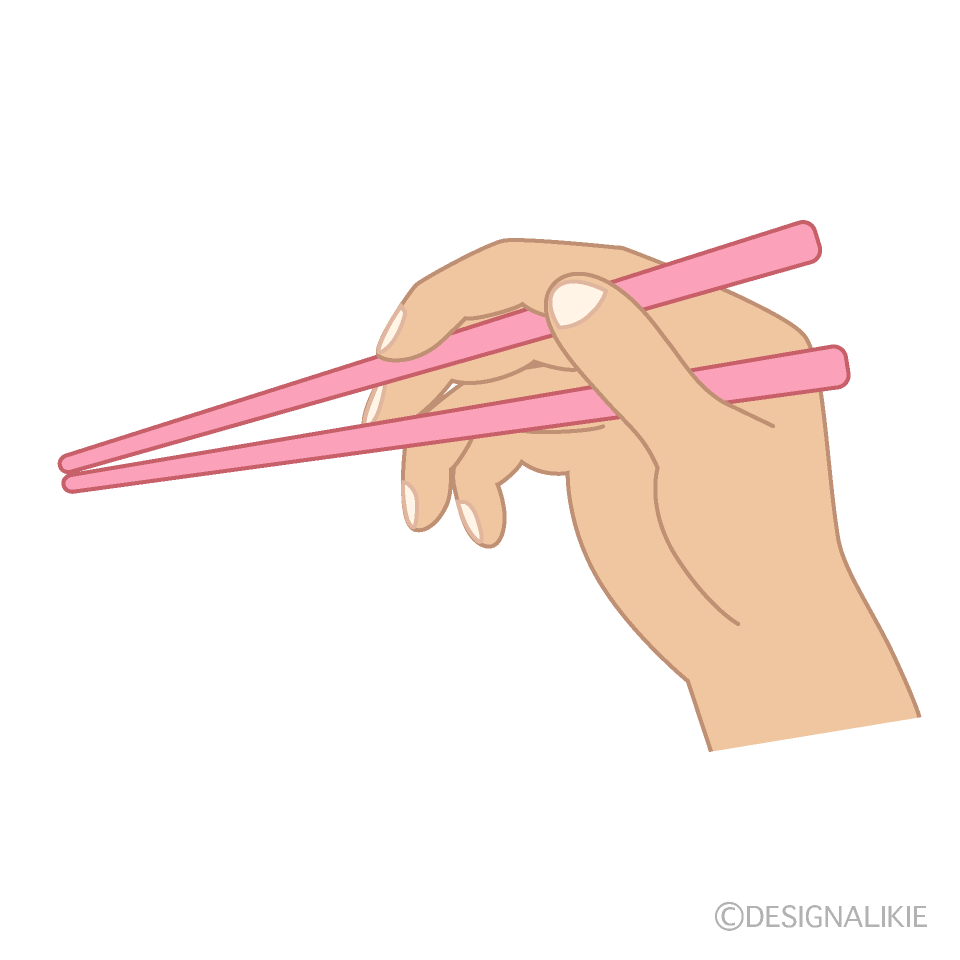 箸を持った女の子の手イラストのフリー素材 イラストイメージ