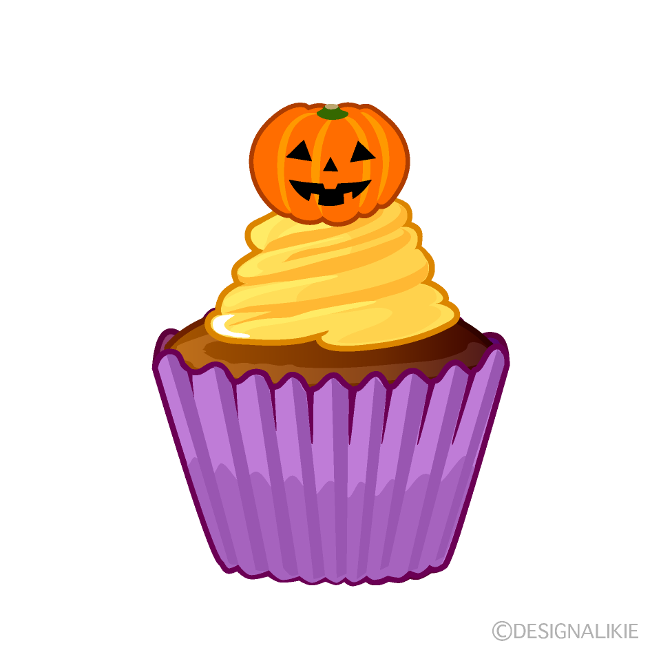 ハロウィンカップケーキイラストのフリー素材 イラストイメージ