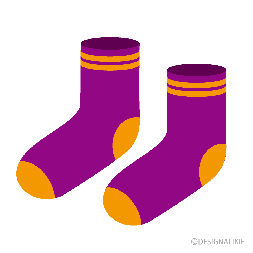 紫の靴下イラストのフリー素材 イラストイメージ