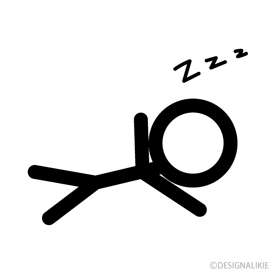 寝る棒人間イラストのフリー素材 イラストイメージ