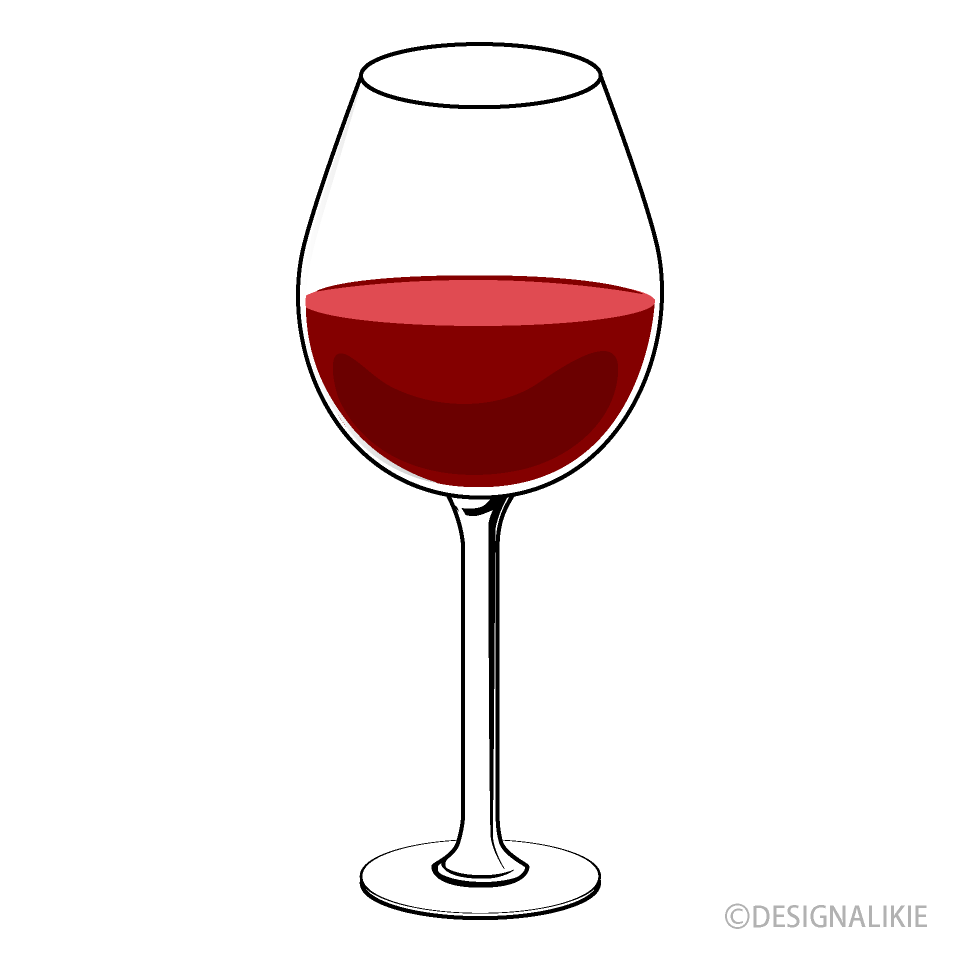 シンプルな赤ワイングラスイラストのフリー素材 イラストイメージ
