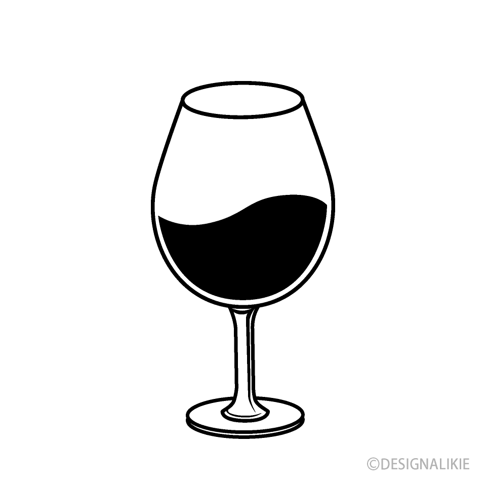 ワイングラスシンボルイラストのフリー素材 イラストイメージ