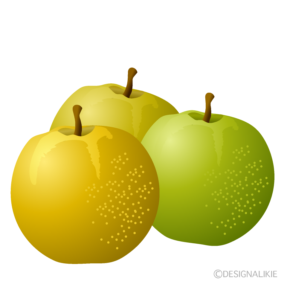 ３個の梨イラストのフリー素材 イラストイメージ