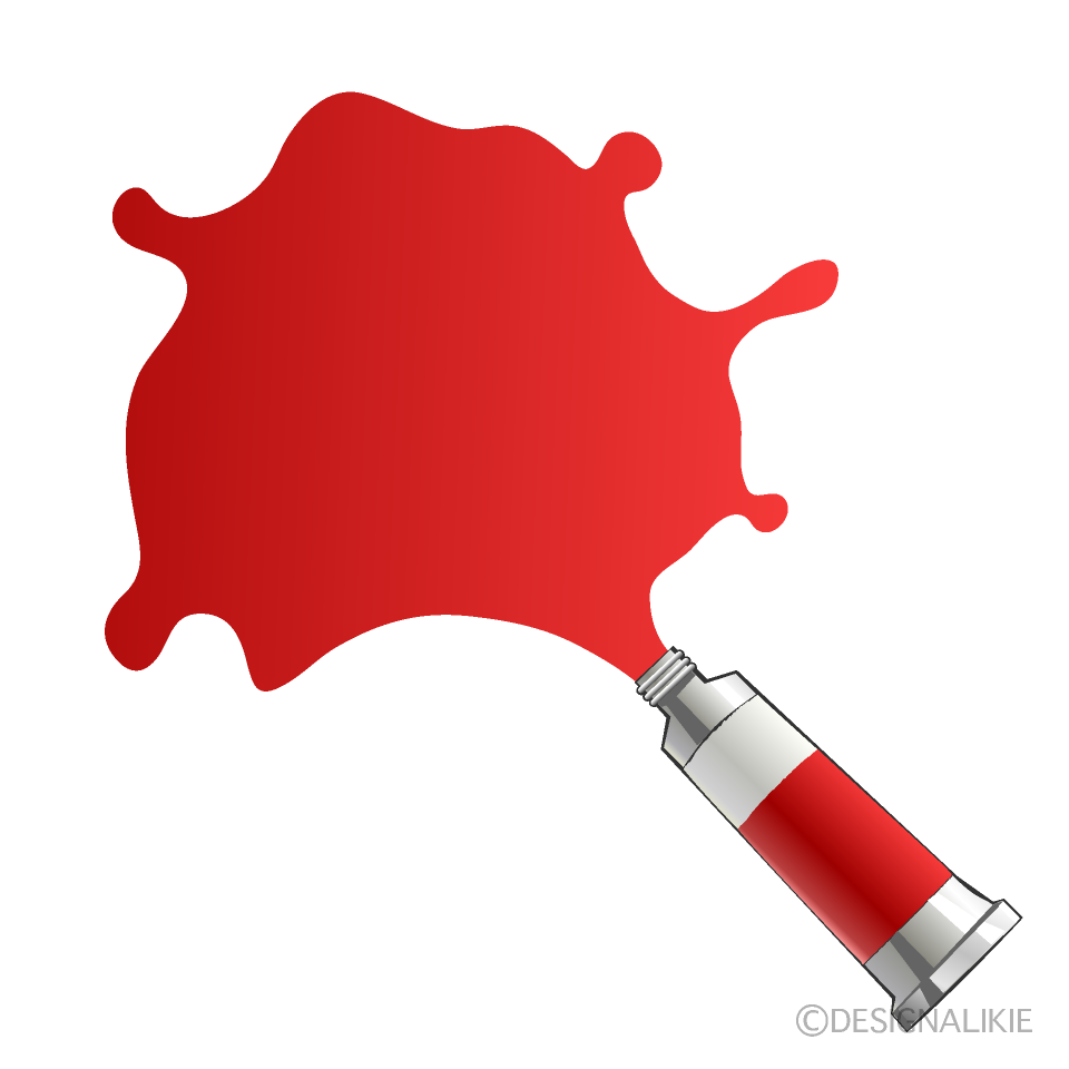 赤色の絵の具インクイラストのフリー素材 イラストイメージ