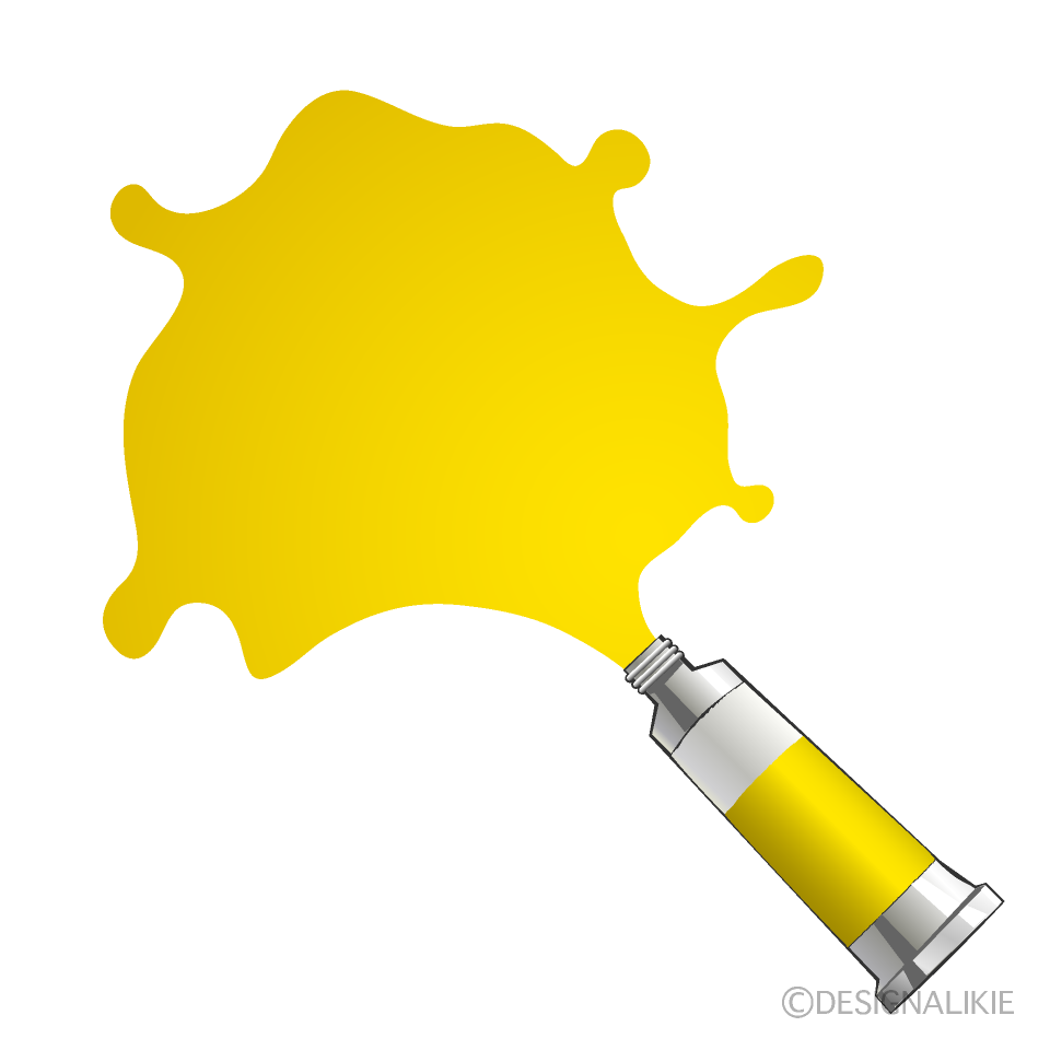 黄色の絵の具インクイラストのフリー素材 イラストイメージ