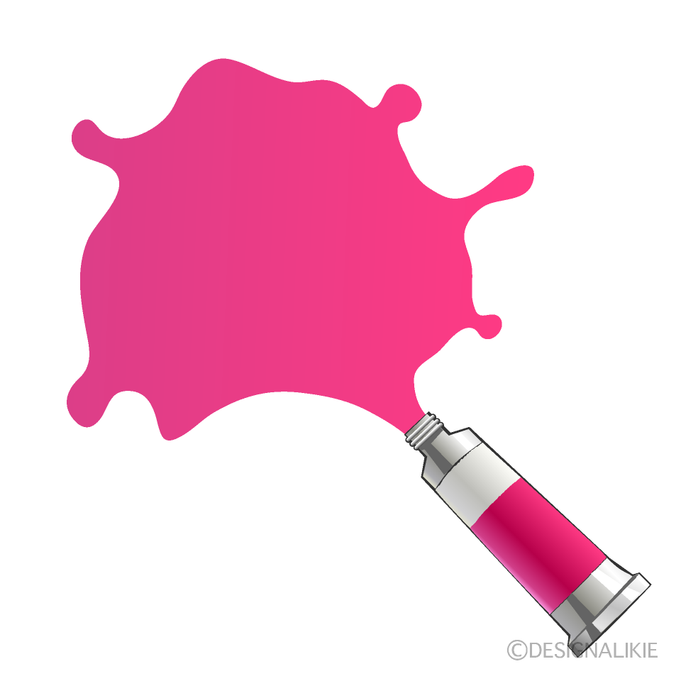 ピンクの絵の具インクイラストのフリー素材 イラストイメージ