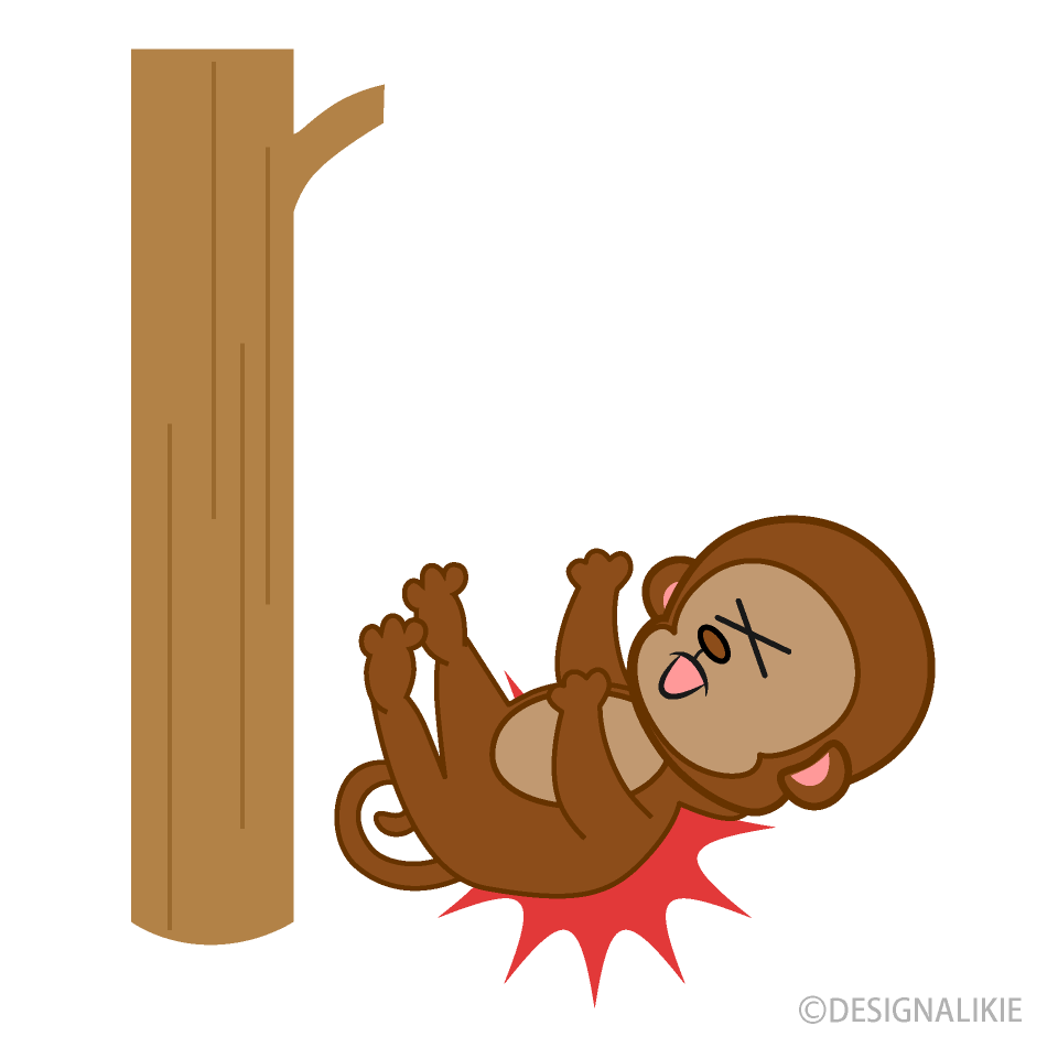猿も木から落ちるイラストのフリー素材 イラストイメージ