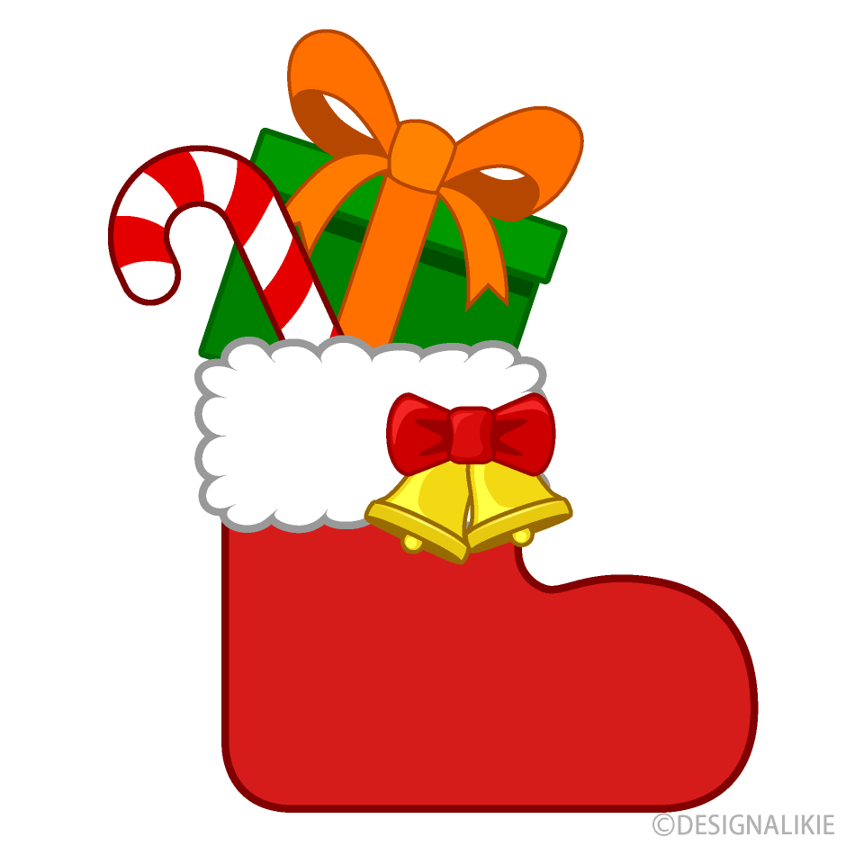 クリスマスプレゼントの長靴イラストのフリー素材 イラストイメージ