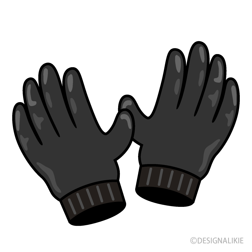 黒色の革手袋イラストのフリー素材 イラストイメージ