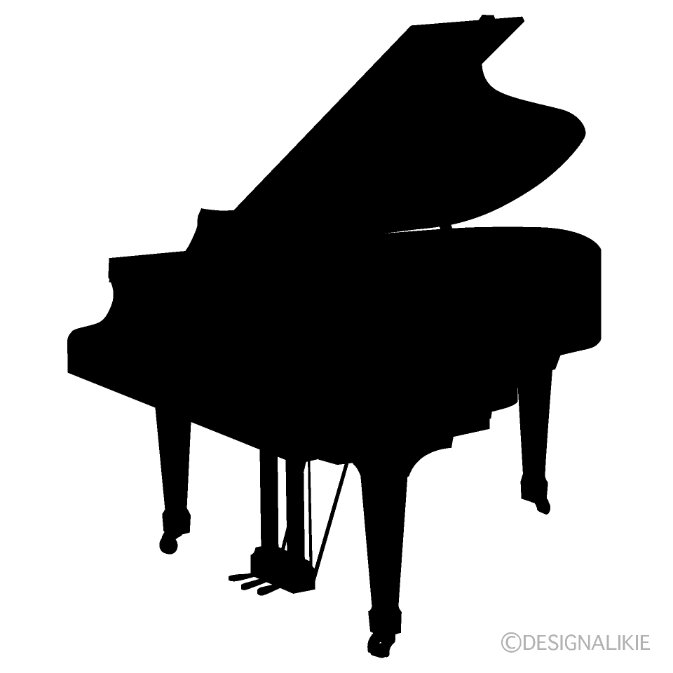 ピアノシルエットイラストのフリー素材 イラストイメージ