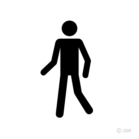 歩く人のピクトグラムイラストのフリー素材 イラストイメージ