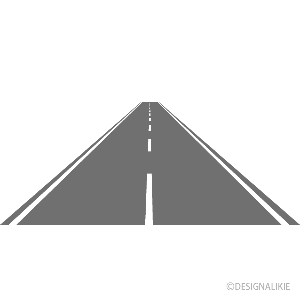 直線道路イラストのフリー素材 イラストイメージ
