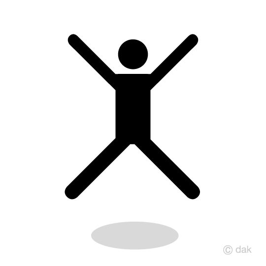 ジャンプする人のピクトグラムイラストのフリー素材 イラストイメージ
