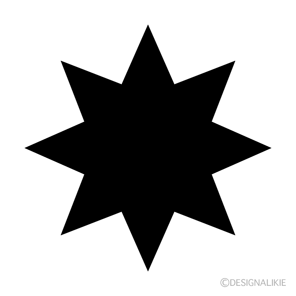 八角星マークシルエットイラストのフリー素材 イラストイメージ
