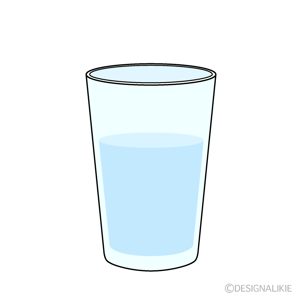 水の入ったガラスコップ