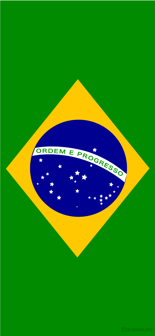 ブラジル国旗 Iphone壁紙イラストのフリー素材 イラストイメージ