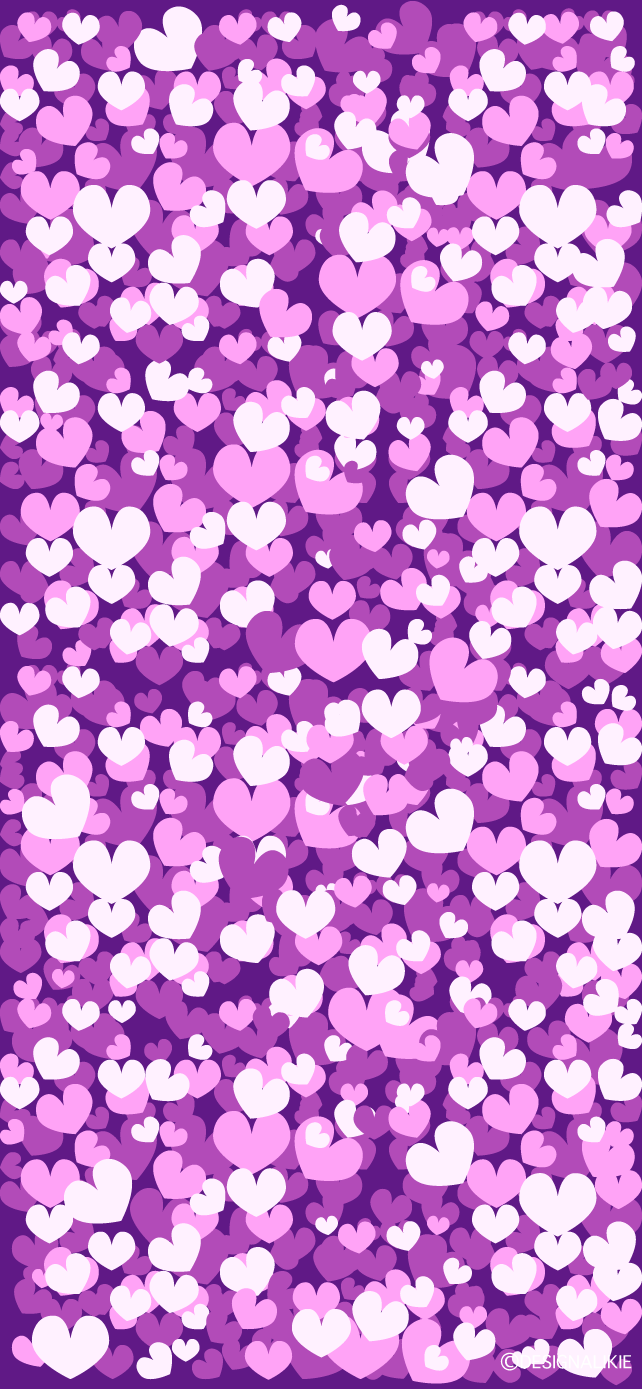 紫ハート Iphone壁紙イラストのフリー素材 イラストイメージ