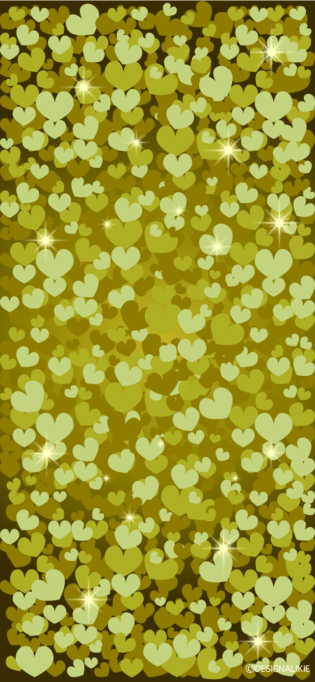 金色キラキラハート iPhone壁紙