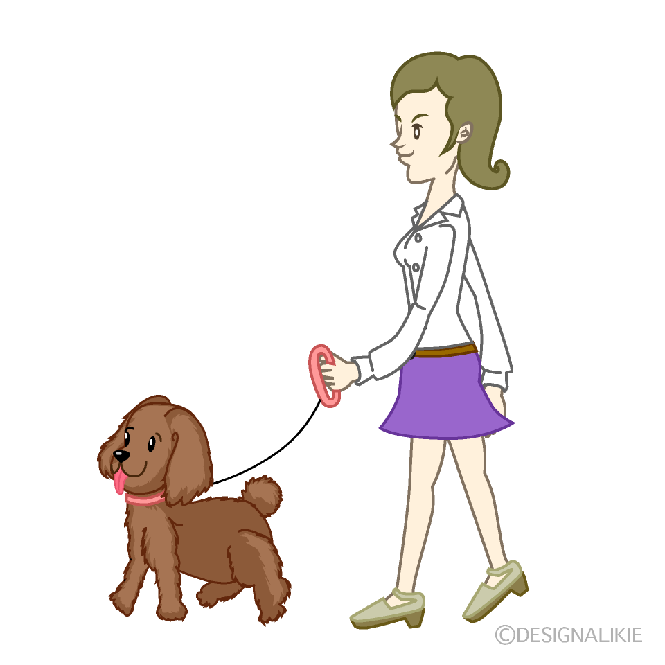 犬の散歩イラストのフリー素材 イラストイメージ