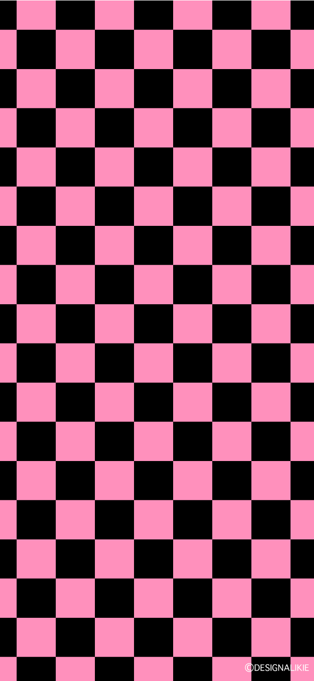 ピンク黒チェック柄 iPhone壁紙
