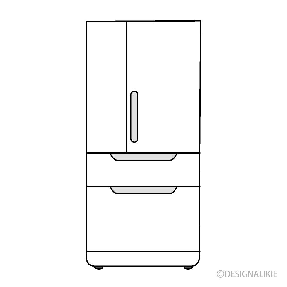 冷蔵庫の正面イラストのフリー素材 イラストイメージ