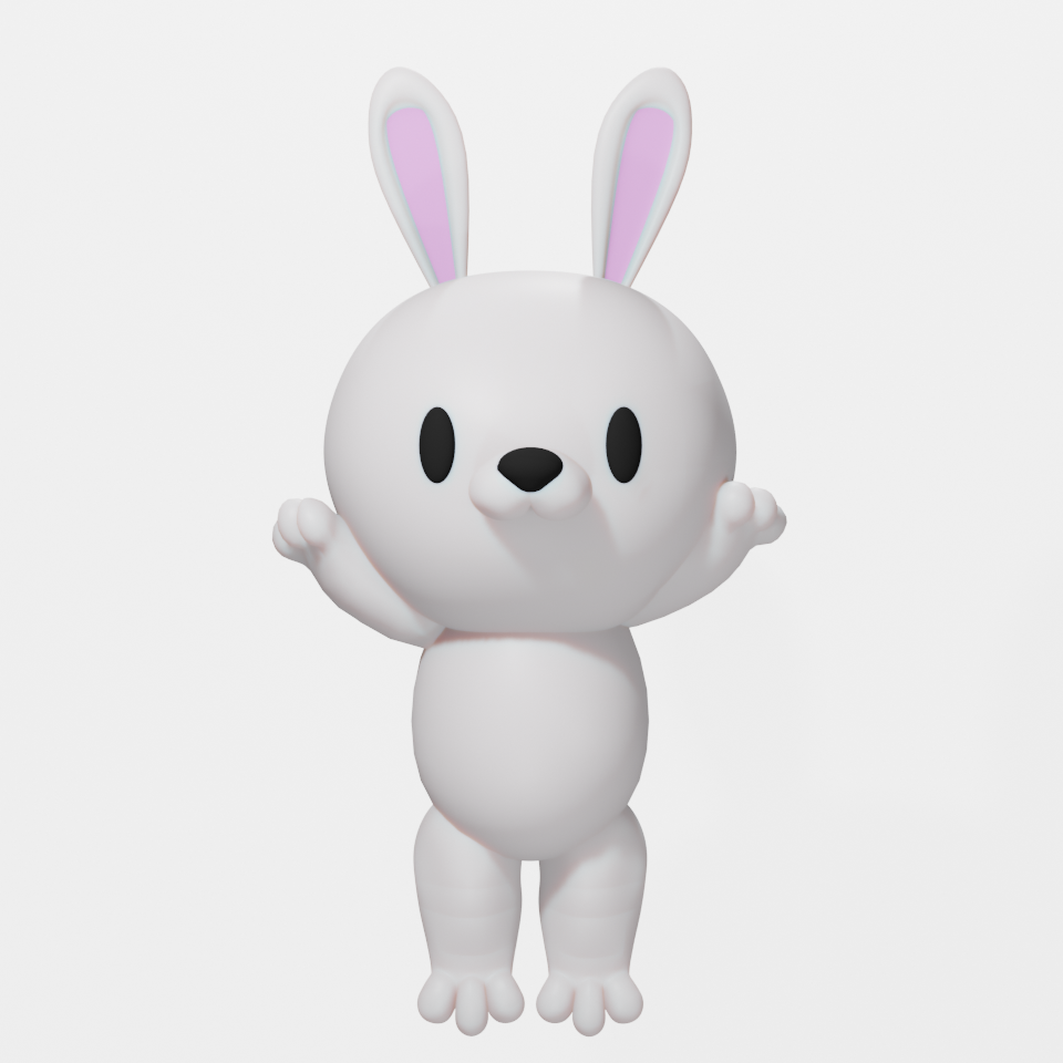 かわいいウサギ3dイラストのフリー素材 イラストイメージ