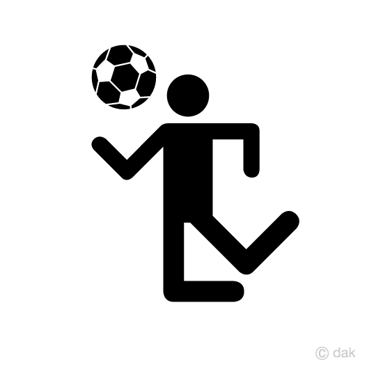 ヘディングシュートするサッカー選手の無料イラスト素材 イラストイメージ