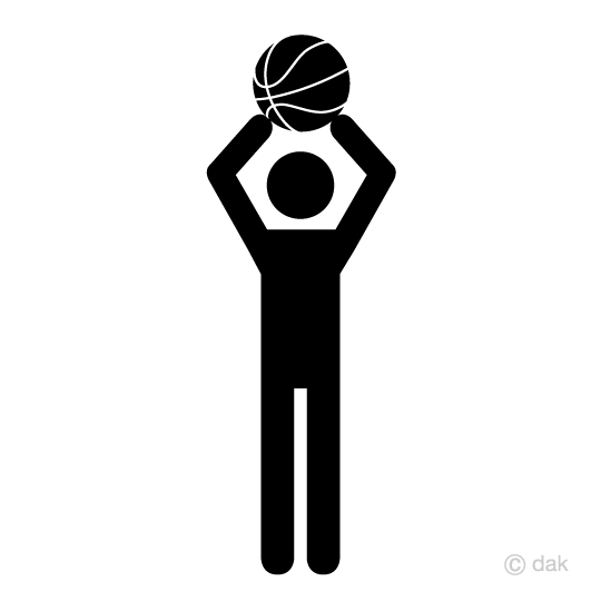バスケ選手のピクトグラムの無料イラスト素材 イラストイメージ