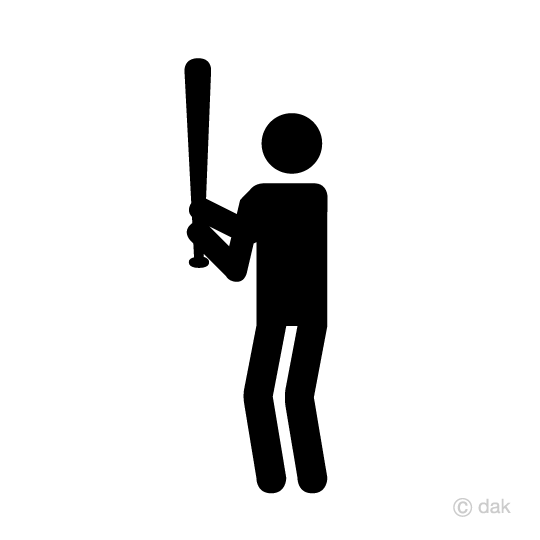 野球バッターのピクトグラムイラストのフリー素材 イラストイメージ